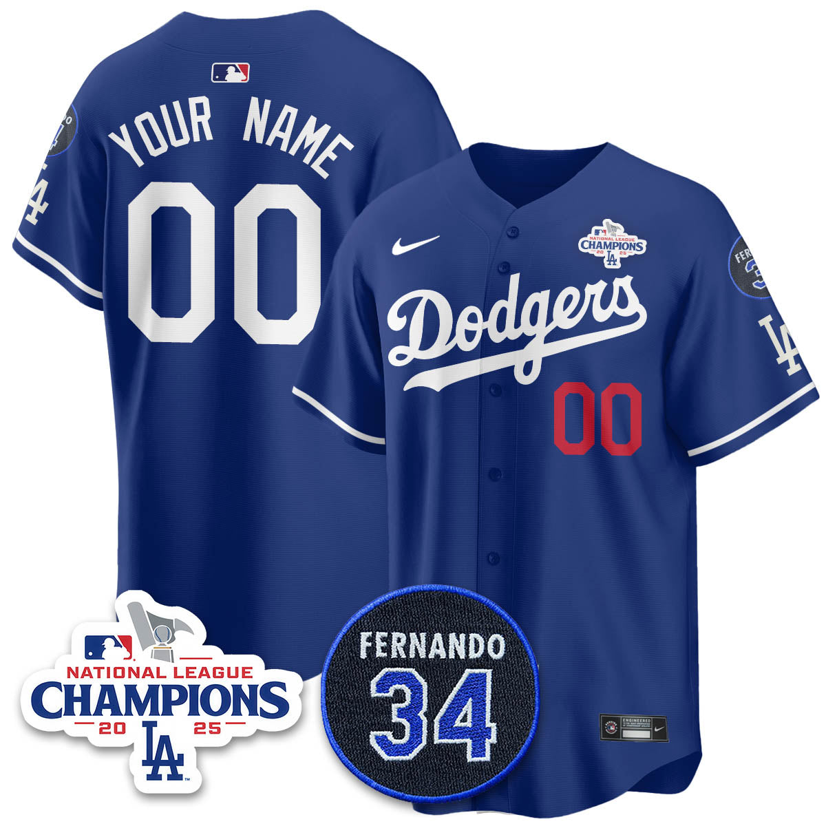 LAD 2025 NL Champions Custom Jersey - Stitched