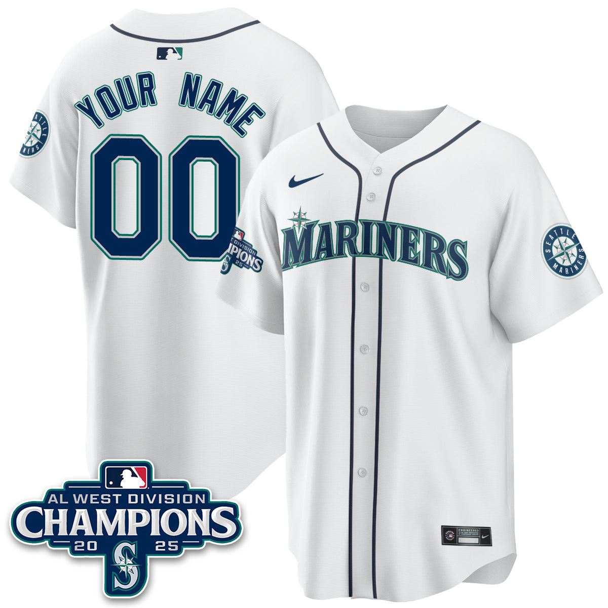 SM 2025 AL West Division Champions Custom Jersey - Stitched