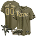 TB New Era Olive 2026 Armed Forces Day Custom Jersey - Stitched