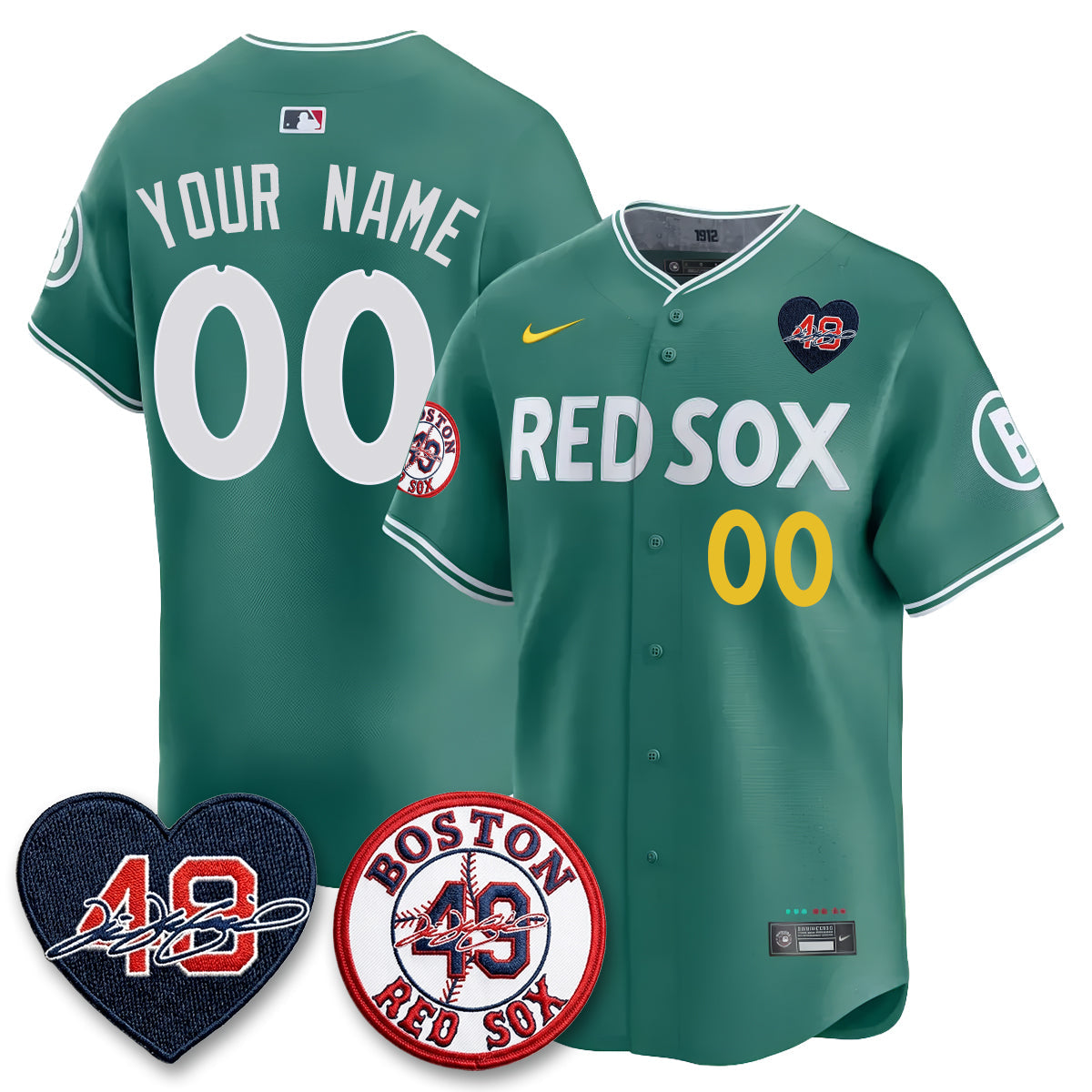 BOS Tim Wakefield Memorial Patch Vaper Premier Limited Custom Jersey - Stitched
