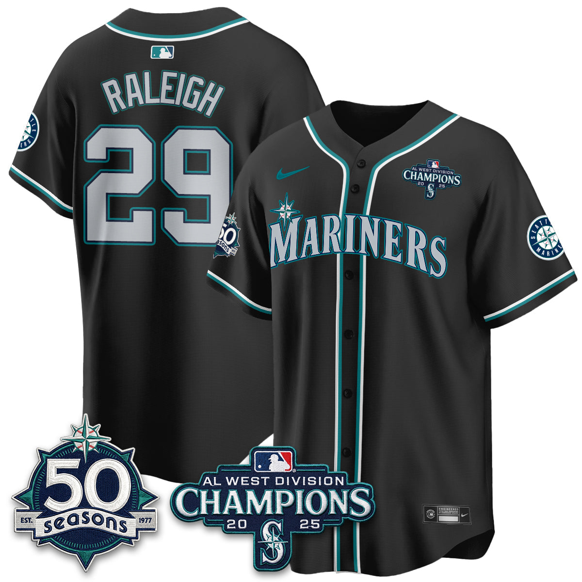 SEA 50th Anniversary Black Out Style Vapor Premier Limited Jersey - Stitched