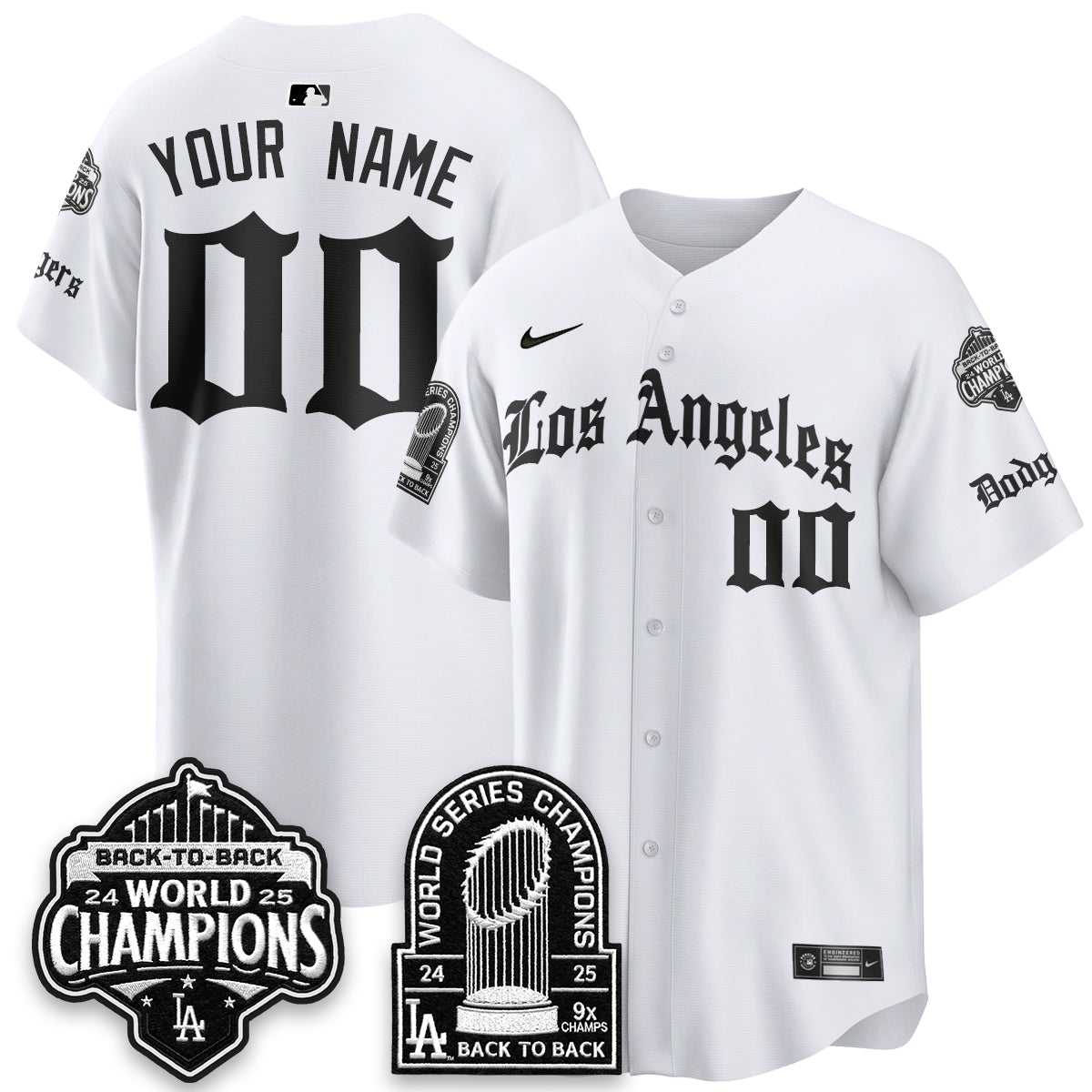 LAD WS Champions Back 2 Back Patch Vapor Premier Limited Gothic Edition Custom Jersey - Stitched