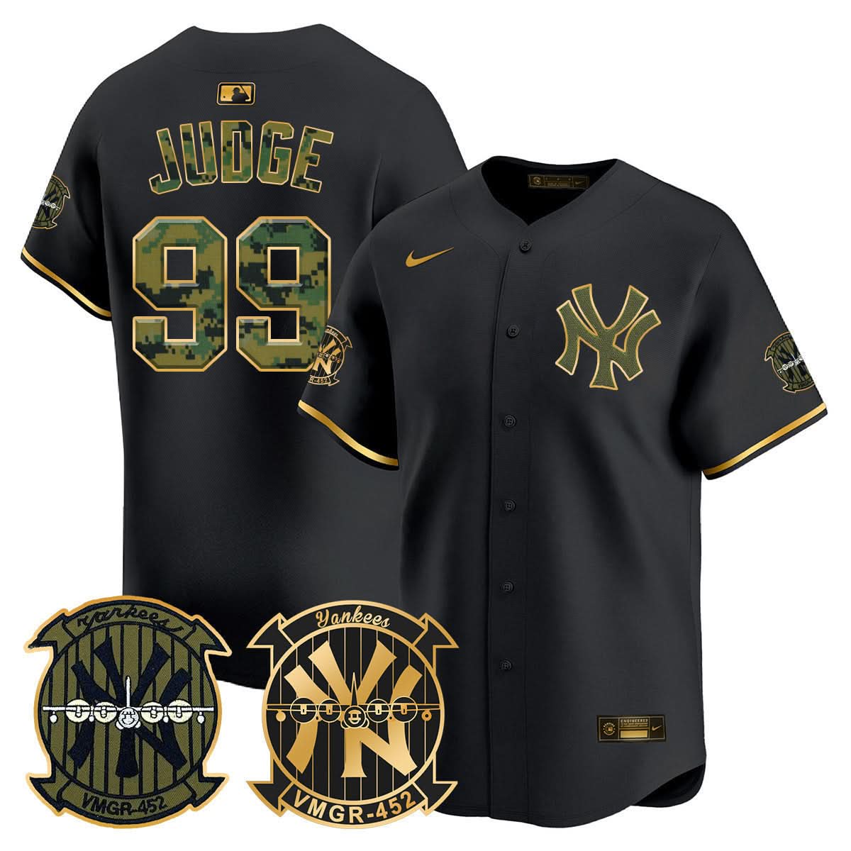 NYY Woodland USMC Alternate Vapor Premier Limited Jersey - Stitched