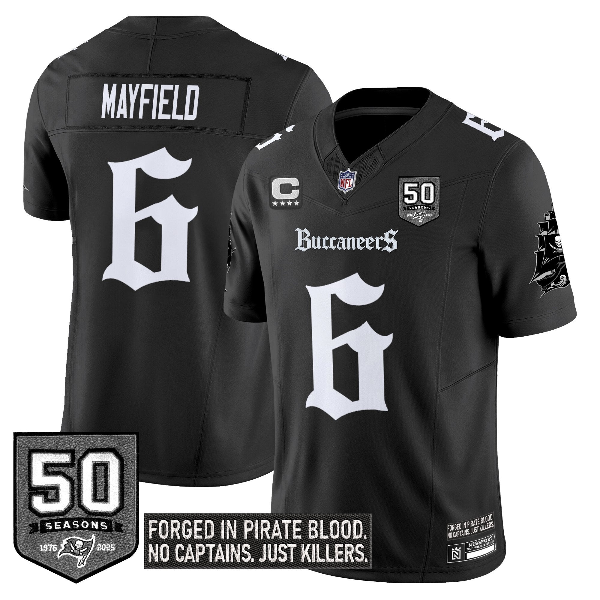 Women's Tampa Bay Buccaneers 'Gothic Pirate Shadows Edition' Limited Jersey V3 - All Stitched