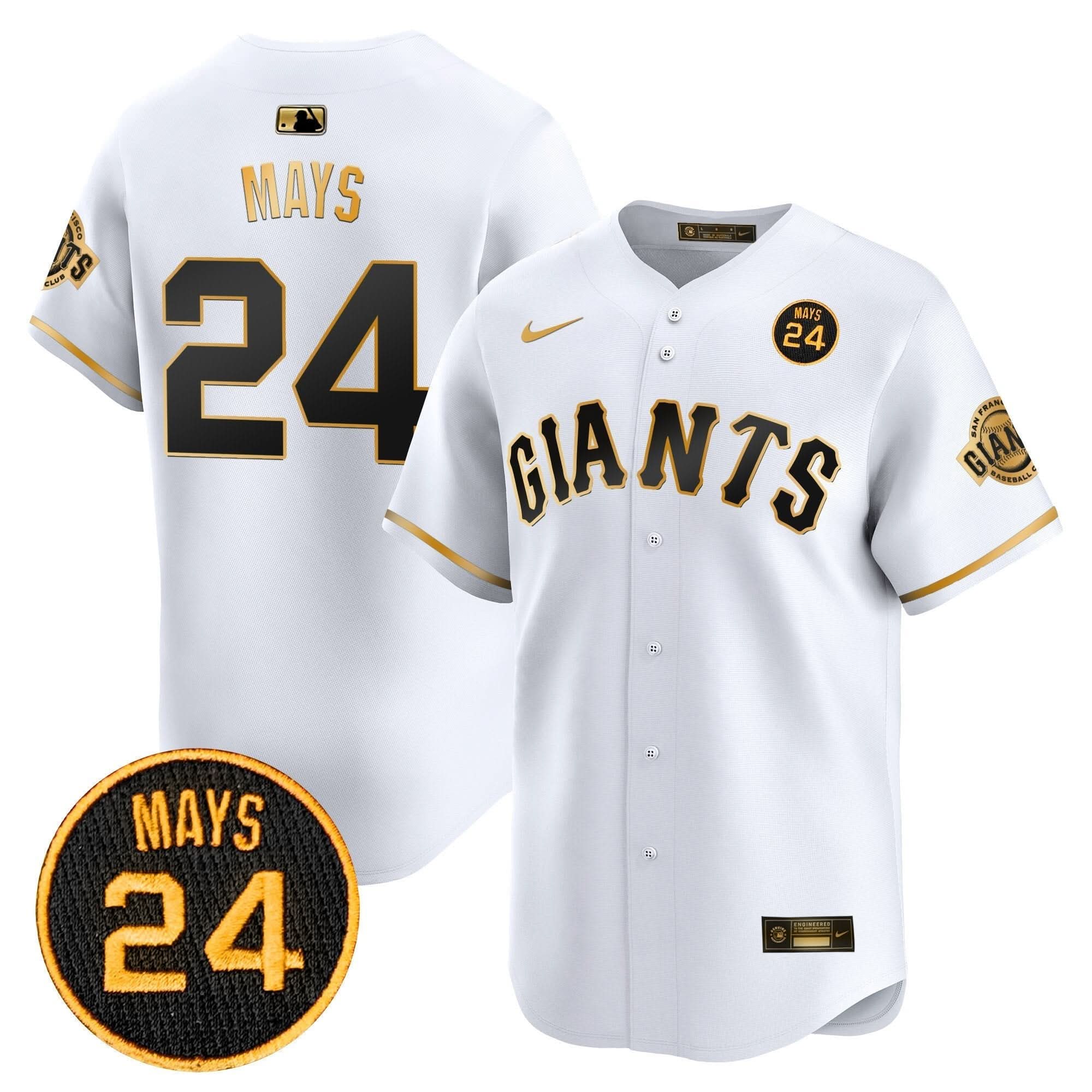 SFG 2024 Willie Mays Patch Vapor Premier Limited Jersey V3 - Stitched