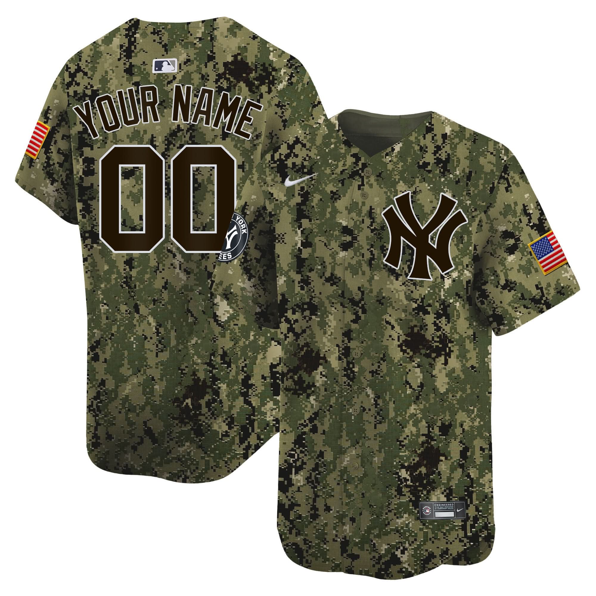 NYY USMC Alternate Vapor Premier Limited Custom Jersey - Stitched