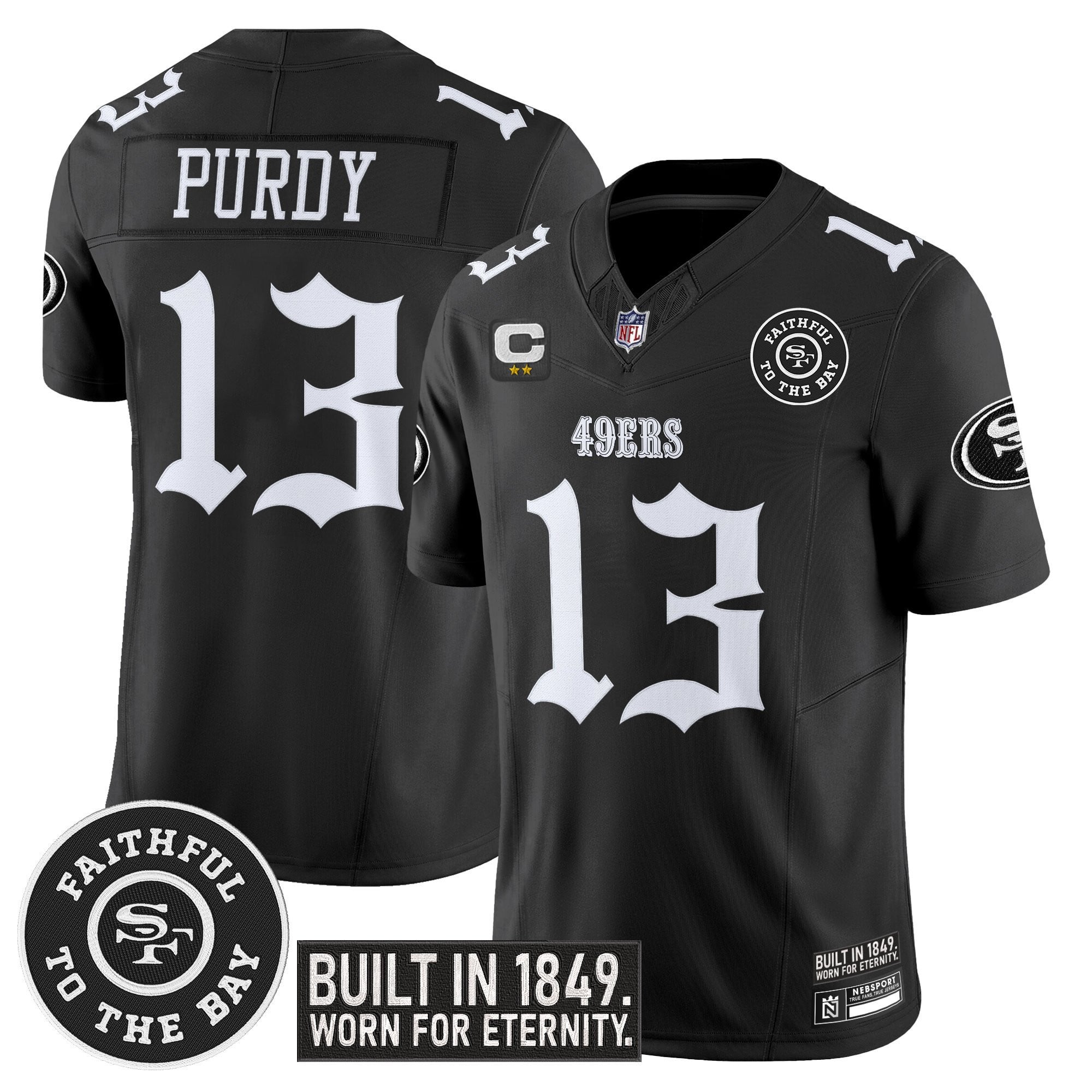 Men's San Francisco 49ers 'Fog City Gothic Edition' Vapor Limited Jersey - All Stitched