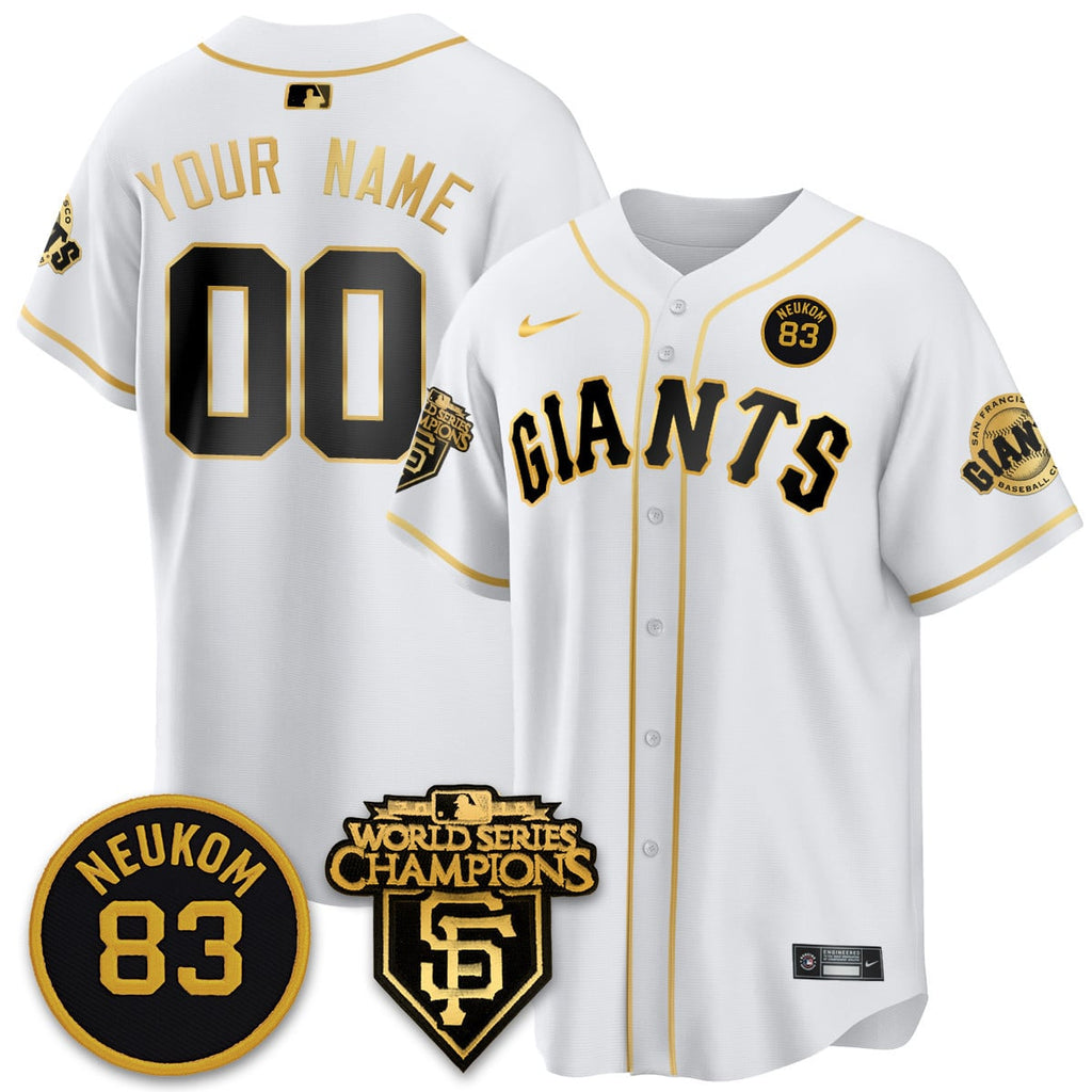 Men's Giants Bill Neukom Memories Jersey - 2010 World Series Champions - All Stitched