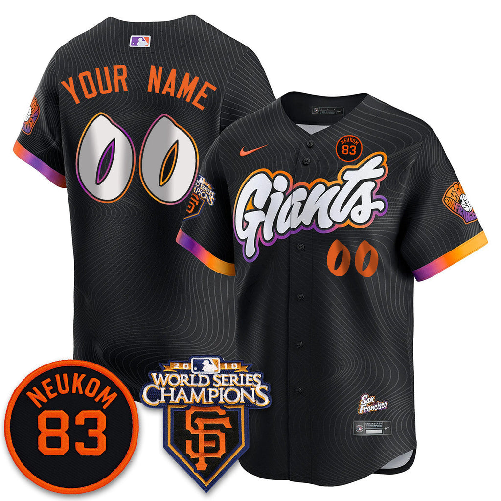 Men's Giants Bill Neukom Memories Jersey - 2010 World Series Champions - All Stitched